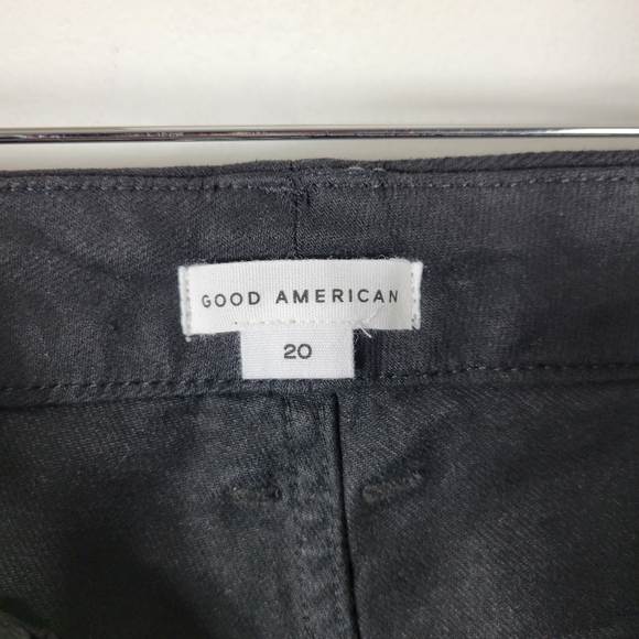 New Good American Good Classic Leather Coated High Waist Slim Ankle Jeans - Picture 12 of 14